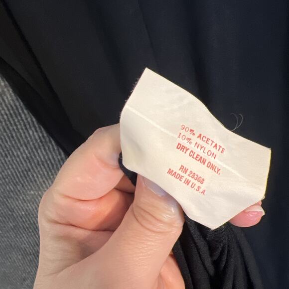 Vintage Misty Lane Womens Maxi Dress Size 14 Black Union Made USA Stretch Travel - Picture 6 of 10